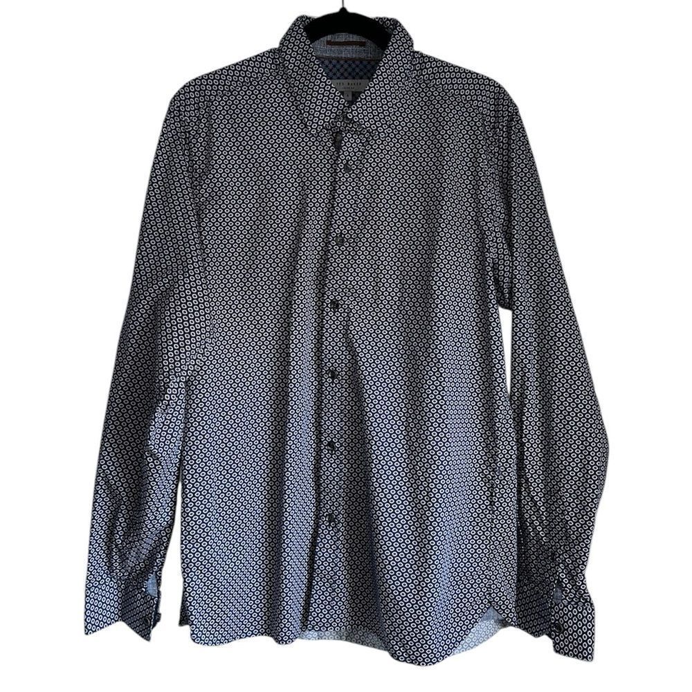 TED BAKER LONG SLEEVE MEN’S SHIRT BLUE SIZE 5 XL‎